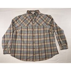 Pendleton Shirt Womens 2X Plus Plaid Button Up Long Sleeve Top 100% Cotton